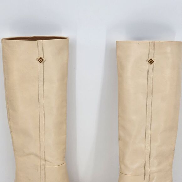 Sandro Jily Smooth Leather Ivory Tall Heeled Boots Size 37 EU NEW - Picture 15 of 16